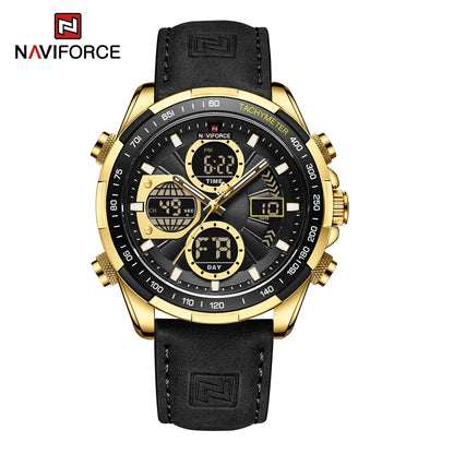 New NAVIFORCE Watches for Men Leather Mens Military Sport Waterproof Watch Quartz WristWatch Chronograph Male Clock