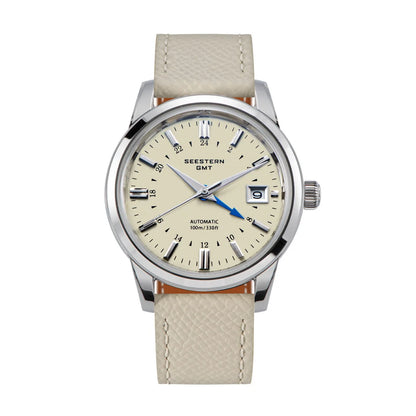 SEESTERN Men's Automatic Mechanical Wristwatch NH34 GMT Movement 10bar Waterproof Domed Sapphire Crystal Watch Limited S446 New