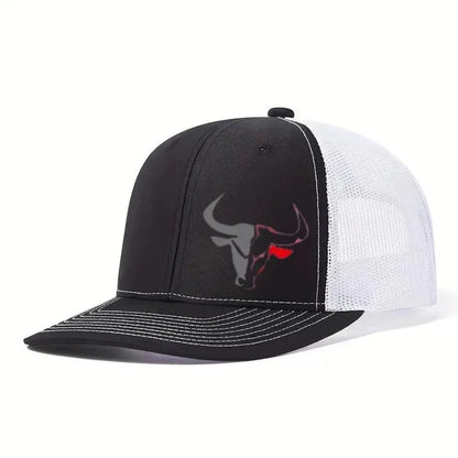 2026 New Casual Bull Head Print Summer Baseball Cap Breathable Hip Hop Sports Visor Mesh Adjustable Sun Hats Men Women
