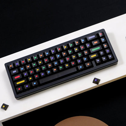 Aifei GMK Dots Keycaps 122 Keys Fog Translucent ABS Double Shot Cherry Black White for Mechanical Keyboard Mad 60he 68he Game PC
