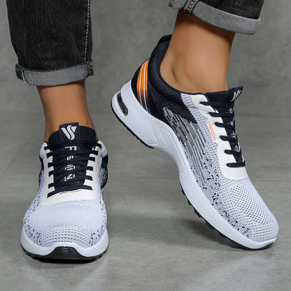 Scarpe da uomo, scarpe casual da uomo, mesh traspirante, ammortizzate ad aria, suola morbida, scarpe sportive alla moda color block