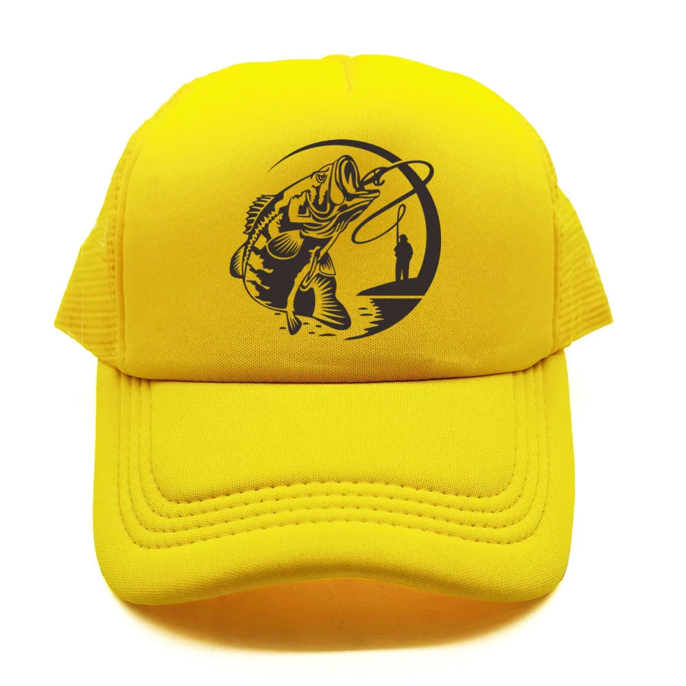 Fishing Skeleton Trucker Cap Summer Men Cool Fisherman Fishing Hat Baseball Cap Unisex Outdoor Mesh Net Caps MZ-238
