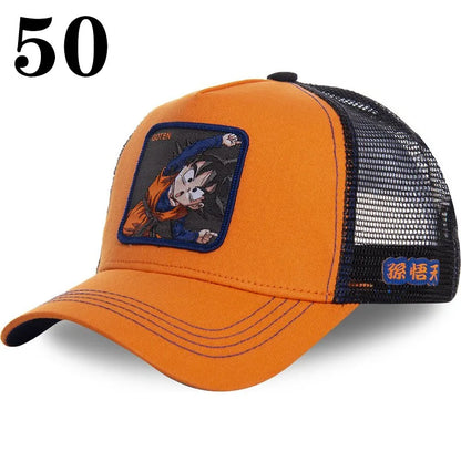 Dragon Ball DRAGONBALL sieťovaná čiapka, kreslená sieťovaná čiapka, pánska a dámska bejzbalová čiapka, módna čiapka s nášivkou, trucker čiapka
