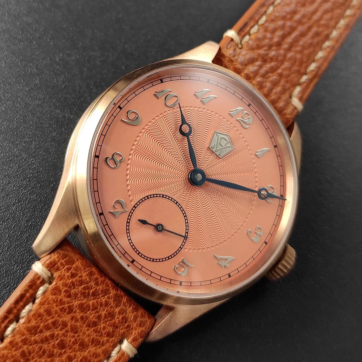 40.5 Men's Manual Mechanical Watch Tin Bronze Guilloché Surface Three-Dimensional Silver Nail Roasted Blue Needle Seagull ST3621