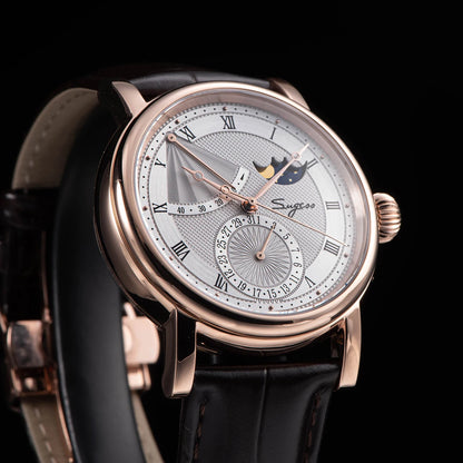 2023 Sugess Watch of Men Automatic Mechanical Moon-Phase Wristwatches Power Reserved  Sapphire WaterResistant Tianjin Movement