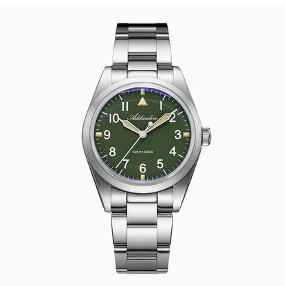 ADDIESDIVE 36mm AD2502 Watch For Men 100M Waterproof Titanium Alloy VH31 Movement Bubble Mirror Glass Luminous Quartz Watches