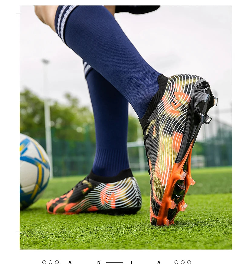 New Men Soccer Shoes Hot-selling Sneakers Grass Cleats High-quality Football Boots Non-Slip Boys Match Outdoor High-top Light