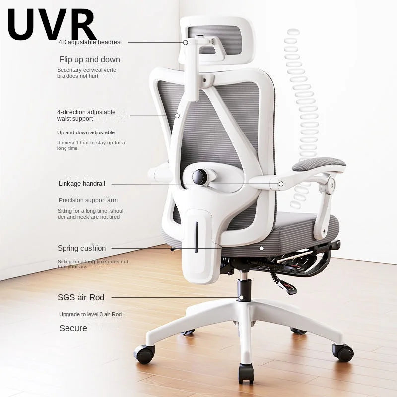 UVR Mesh Office Chair Household Armchair Adjustable Swivel Seat Ergonomic Backrest Chair Girls Bedroom Computer Gaming Chair