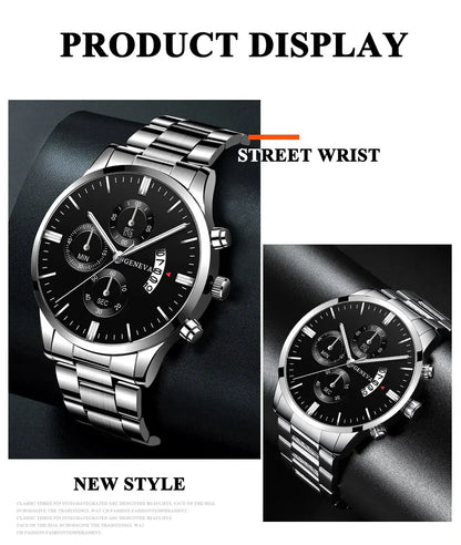 Mode Herrenuhr Luxus-Kalender-Quarz-Armbanduhr Business-Uhren Herrenuhr Herrenarmband