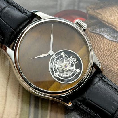 Merkur 100% Tourbillon Watch Men's Titanium Ice Flower Dial Sapphire Watch For Men Mechanical Wristwatches Relogio Masculino