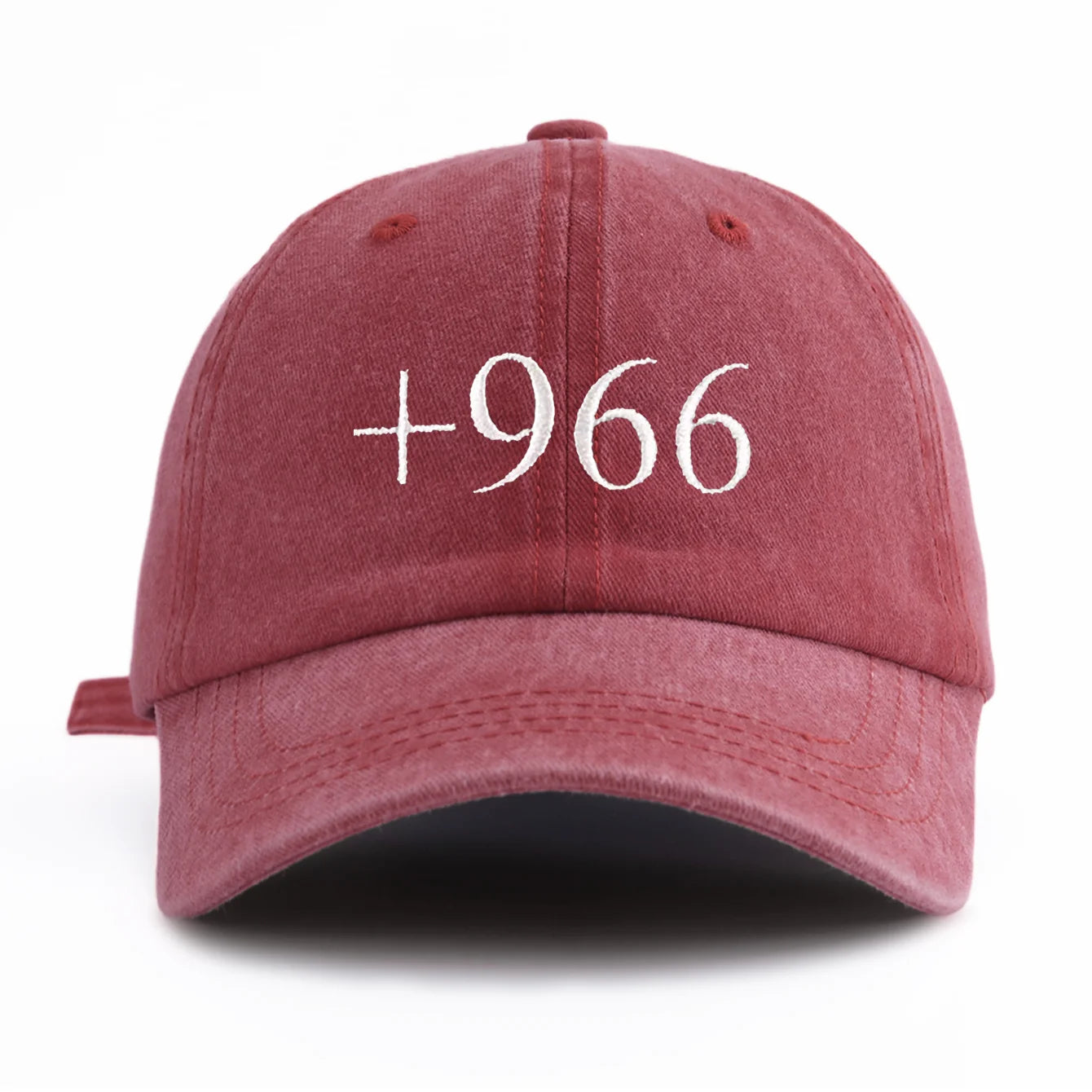 1pc +966 Embroidery Washed Baseball Cap for Adults,  Minimalist Retro Style Casual Soft Adjustable Dad Hat, Perfect As Gift