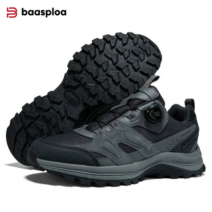 Baasploa Men Hiking Shoes Non-Slip Wear Resistant Outdoor Climbing Walking Shoes for Men Comfort Inner Cotton Outdoor Sneakers