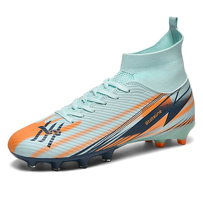 Nouvelles chaussures de football pour hommes, chaussures de match montantes, chaussures de futsal de haute qualité, chaussures de football d'intérieur antidérapantes, baskets d'extérieur, crampons pour gazon, meilleures v
