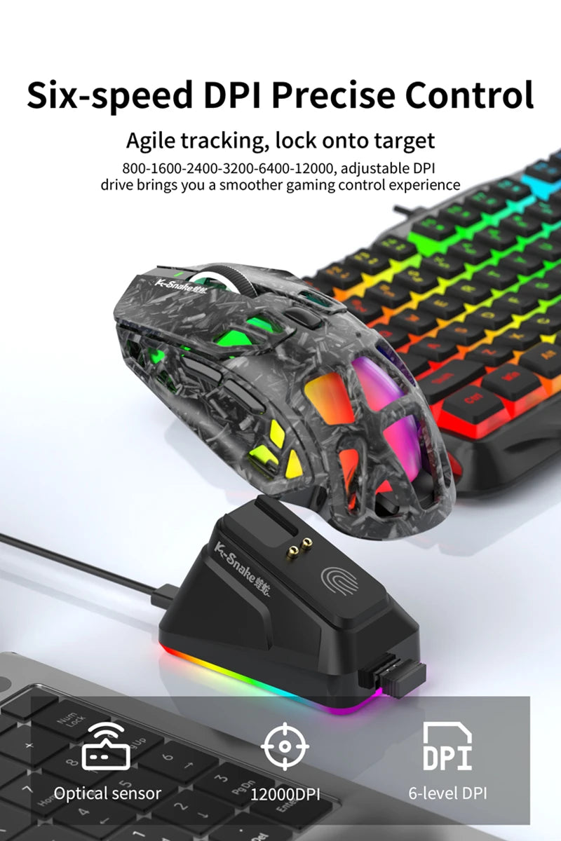 Lenovo X9Pro Tri-Mode Wireless Mouse 2.4G Bluetooth Wired Lightweight Magnetic Charging Dock Desktop Laptop Gaming&Office