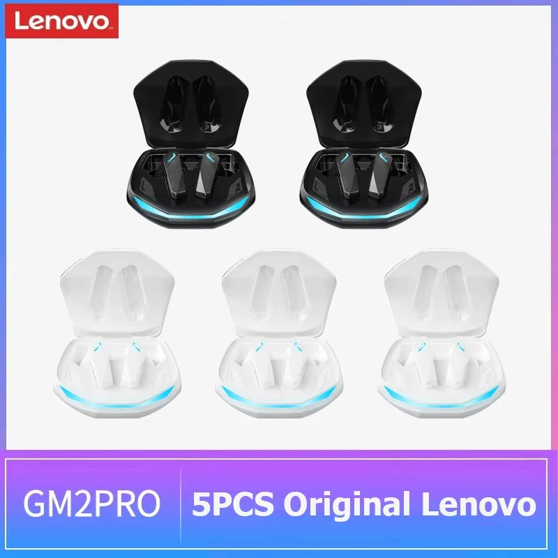 5PCS Original Lenovo GM2 Pro TWS Wireless Headphones Bluetooth 5.3 Earphones Touch Control HD Earbuds Sports Headphone with Mic