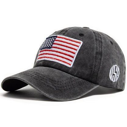 USA-Flagge Herren-Baseballkappe Retro-Stickerei Gewaschene Baumwolle Dad Hats Mode Damen Hip-Hop-Kappen Sommer Outdoor-Sonnenvisier-Hut