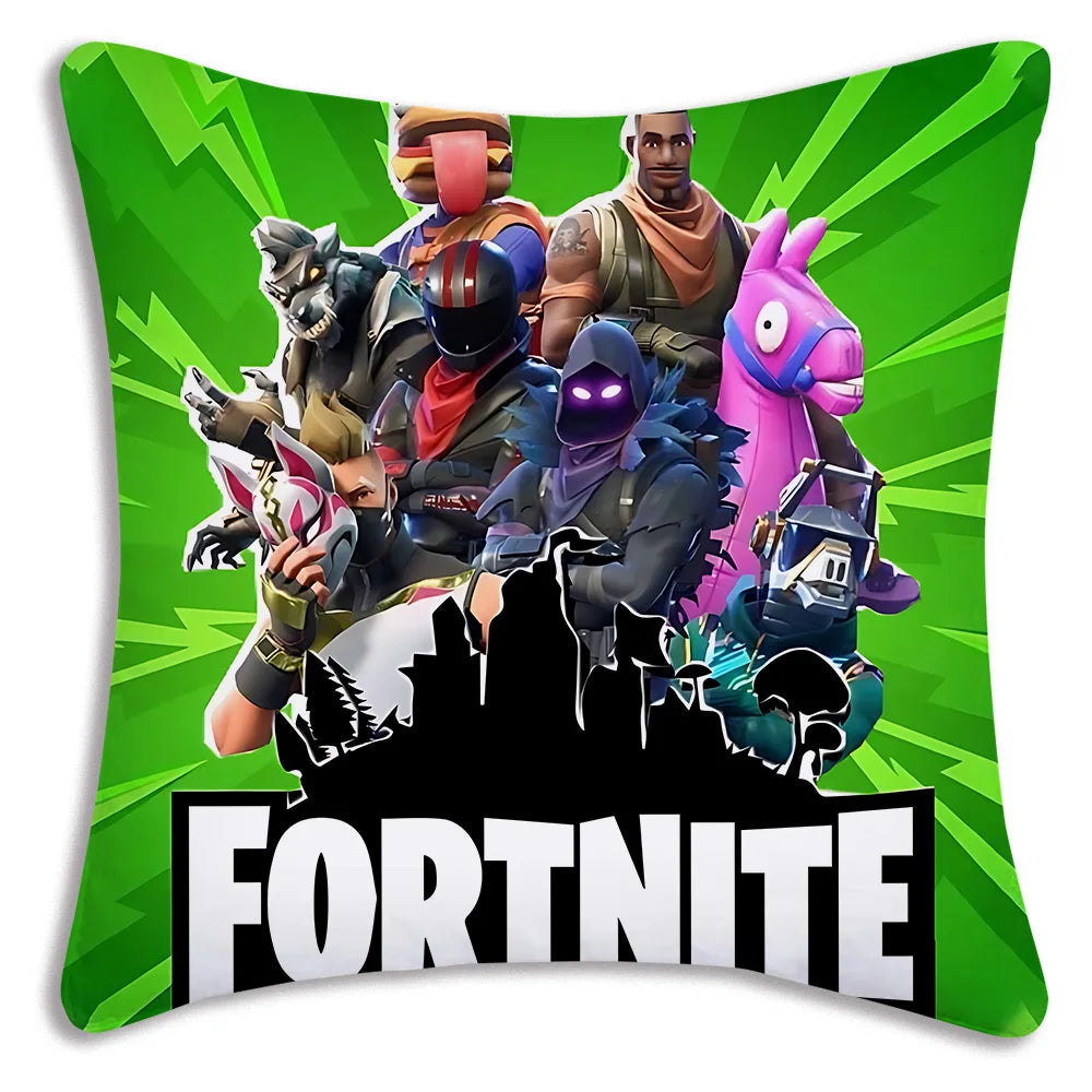 Anime game Fortnites Pillow Covers Cartoon Sofa Decorative Home Double-sided Printing Short Plush Cute Cushion Cover
