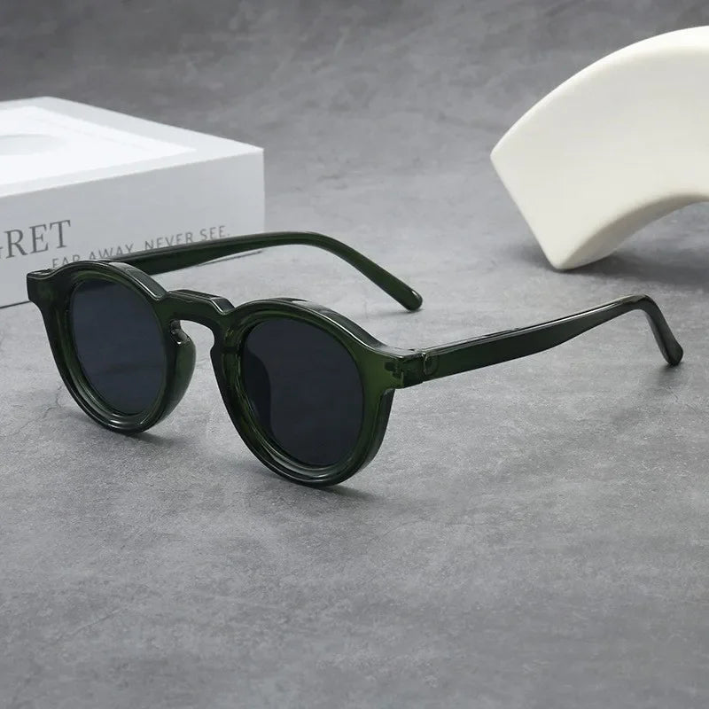 New Retro Round Small Frame Sunglasses Personalized High-end Men's and Women's Glasses Fashion Trend UV Resistant Sunglasses