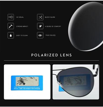 LIOUMO Hochwertige Piloten-Sonnenbrille für Herren, polarisierte Autofahrerbrille für Damen, modische Pilotenbrille, blendfreie Sonnenbrille für Herren