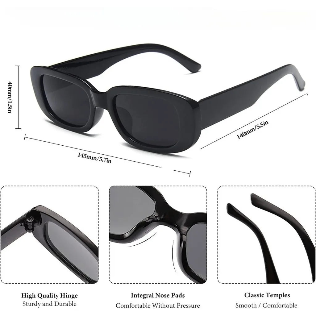 1-10pcs Small Rectangle Party Sunglasses White Black Vintage Narrow Square Y2K Glasses for Women Men