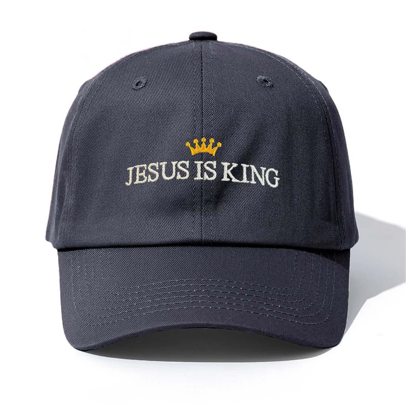 1pc JESUS IS KING Embroidery Baseball Cap for Adults,Minimalist Retro Style Casual Soft Adjustable Dad Hat,Perfect As Gift