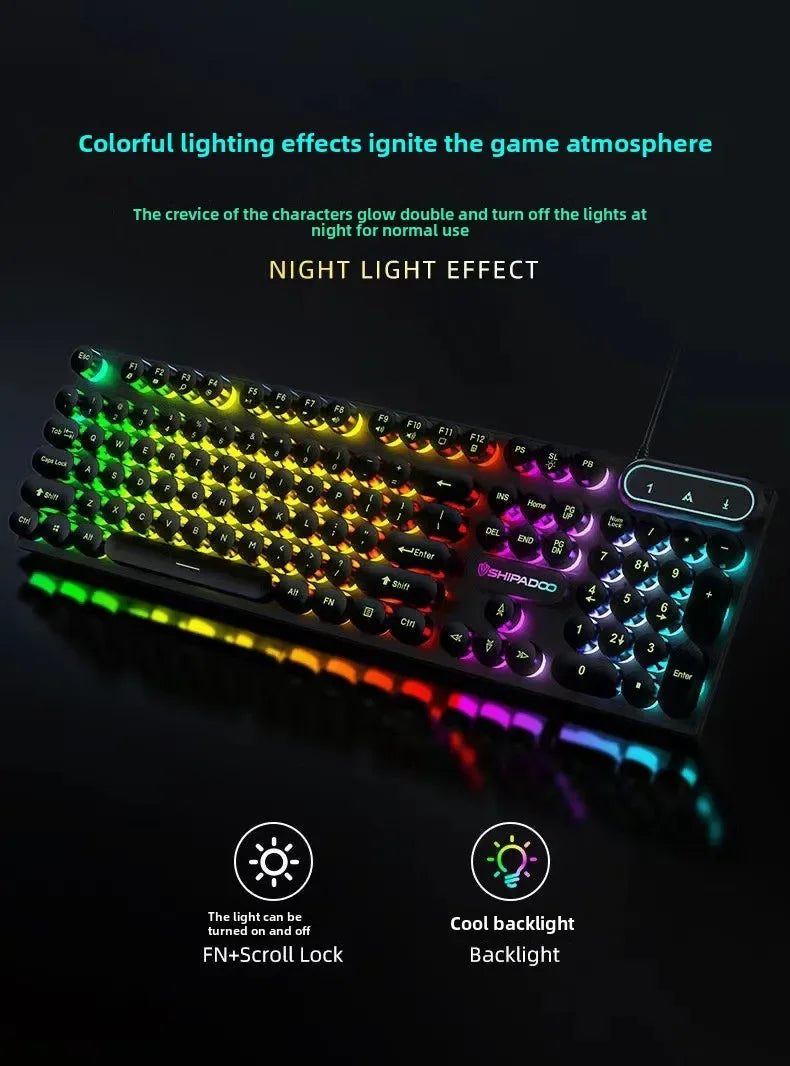 Mechanical Keyboard  Gaming Keyboard  E-sports Game Office Computer Notebook Desktop Steampunk English USB for Gaming