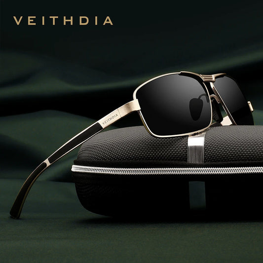 VEITHDIA Sunglasses Men Brand Designer Driving Fashion Polarized UV400 Lens Unisex Vintage Eyewear Male Glasses For Women VT2490