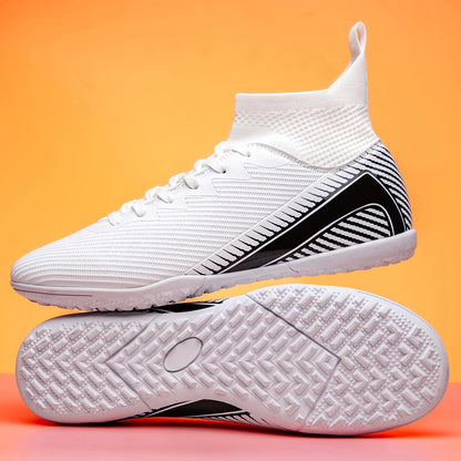 Chaussures de football pour adultes haute performance, unisexes, pour terrain extérieur et intérieur en gazon synthétique, avec crampons, chaussures de football pour garçons, semelles à crampons