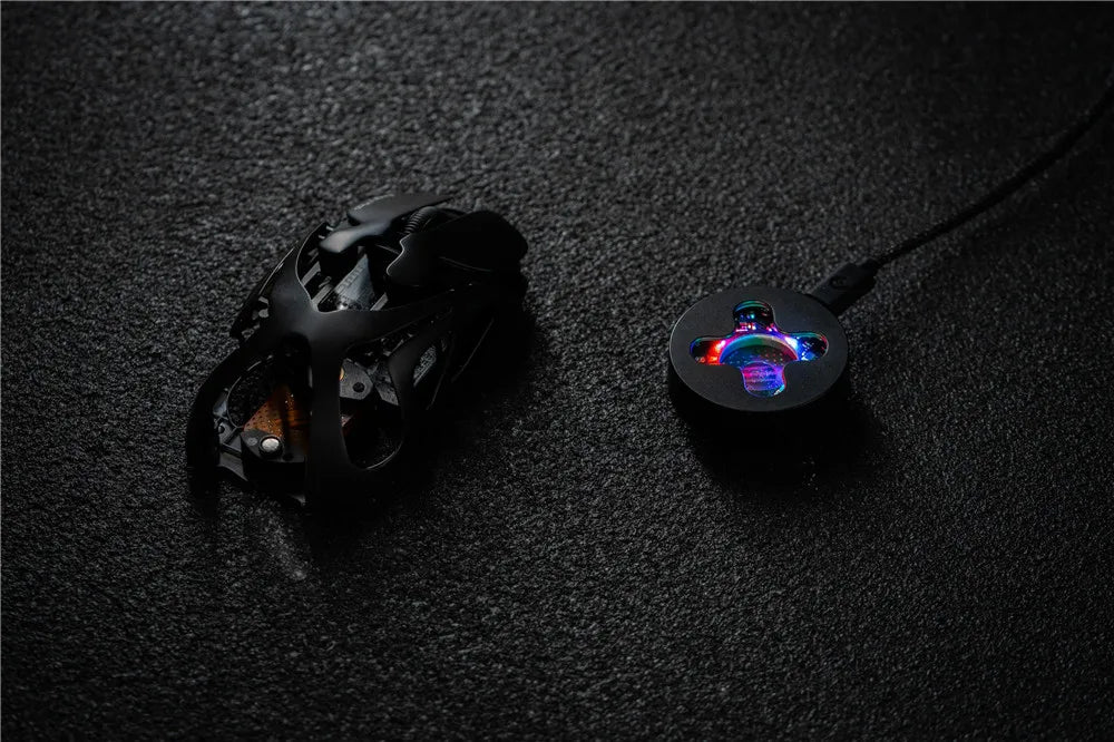 Angry Miao Infinity Gaming Wireless Mouse Hot-Swappable Metal Ultralight Hollow PAW3950 Dual 8K Wired Tri-Mode Orange