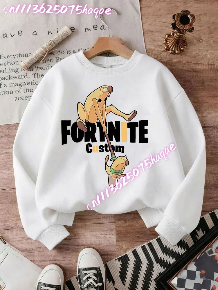2026 Детски суитшърти с качулка Fortnites, аниме Fortress Night, пролетно-есенни худита за игра, спортно облекло за деца, подарък