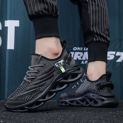 YRZL Herren-Sportschuhe zum Laufen, schwarze Jogging-Schuhe, lässige Outdoor-Sneaker aus atmungsaktivem Mesh, Damen, leicht, stoßdämpfend, schwarze Tennisschuhe