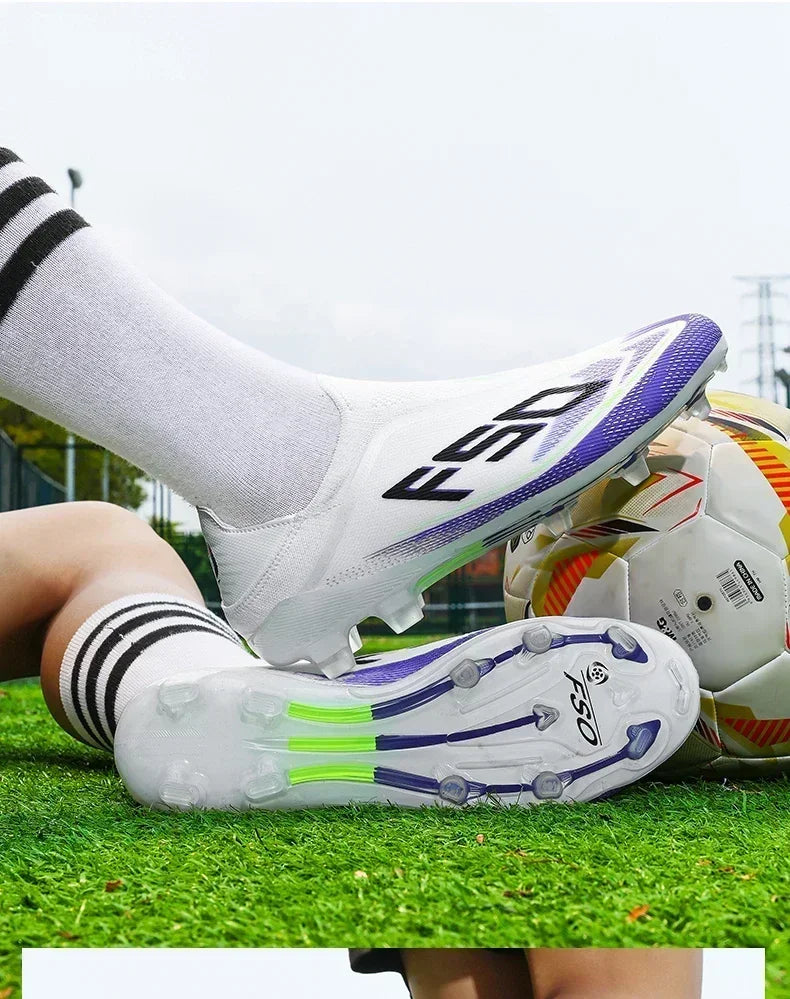 Nouvelles chaussures de football pour hommes, crampons mi-montants de haute qualité, légères, antidérapantes, pour l'extérieur et l'entraînement sur gazon, modèle très vendu