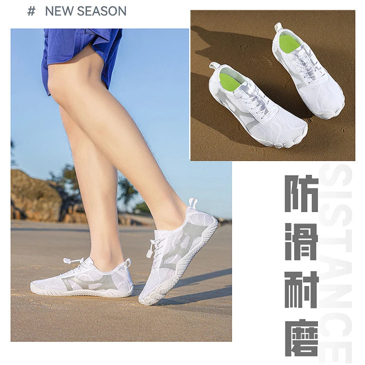 Unisex Wide Toe Barefoot Water Shoes Quick Dry Breathable Soft Sole Beach Aqua Shoes Lightweight Swimming Water Sports Sneakers