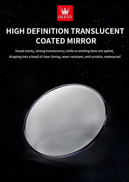 OLEVS 3653 Mens Watch Quartz Watch Multifunctional Chronograph Watch For Men 30M Waterproof Luminous Moon Phase Box Original