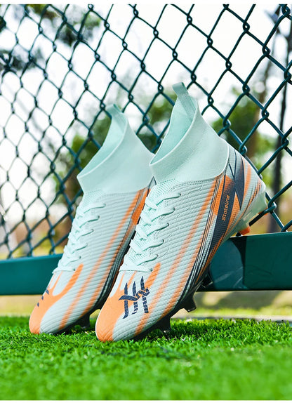 Nouvelles chaussures de football pour hommes, chaussures de match montantes, chaussures de futsal de haute qualité, chaussures de football d'intérieur antidérapantes, baskets d'extérieur, crampons pour gazon, meilleures v
