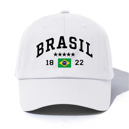 1pc BRASIL Print Baseball Cap for Adults,Minimalist Retro Style Casual Soft Adjustable Dad Hat,Perfect As Gift