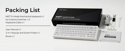 XVX M67 JadeStone Mechanical Keyboard With IMD-Tech Keycaps Hot Swappable Gasket Tri-Mode Custom RGB Wireless Keyboard 65%