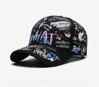 Cappellino da baseball unisex in cotone con graffiti, stampa snapback hip hop alla moda per donna e uomo