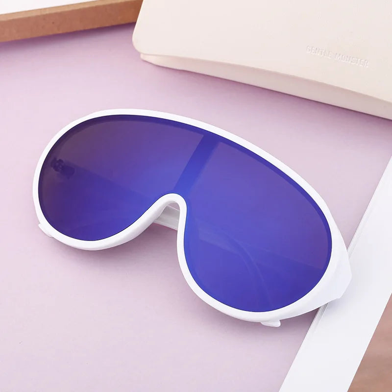Trendige, übergroße Einteilige Sonnenbrillen für Damen und Herren – Luxusmarken-Designer-Sonnenbrillen – Modische Sonnenbrillen – Große Brillenfassungen