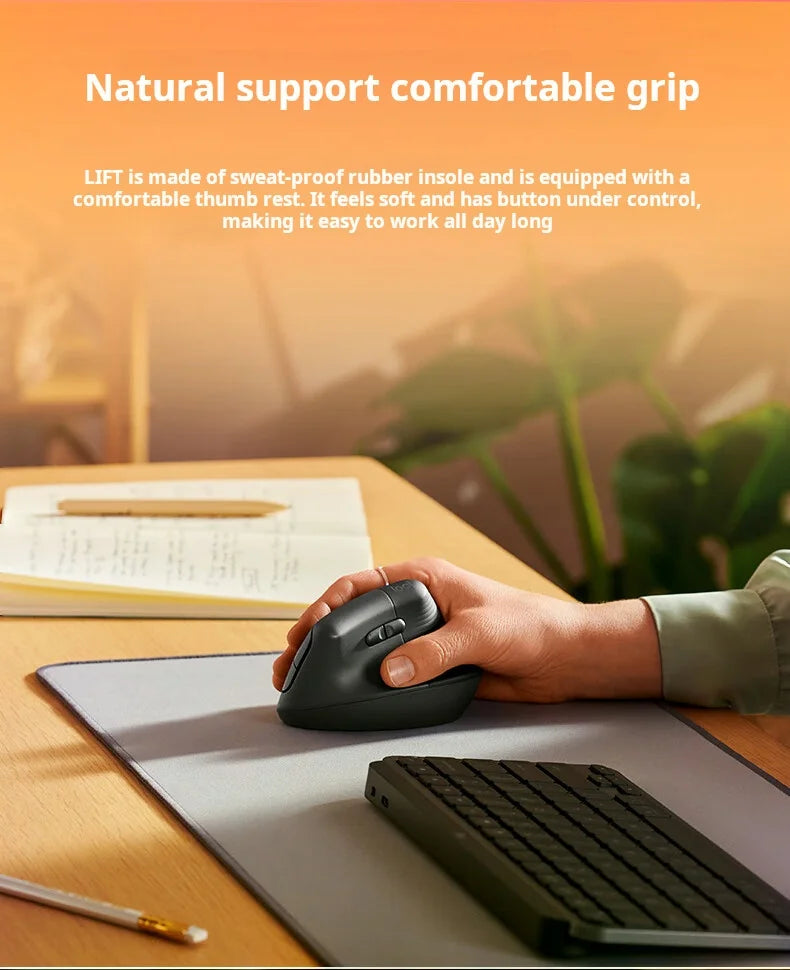 Logitech Lift Ergonomic Bluetooth Wireless Mouse Vertical Mouse Small Mouse Business Office 3 Devices Switch In Seconds