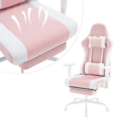 WOLTU Massage Gaming Chair Ergonomic Adjustable Height Office Armchair with Headrest Footrest Swivel Chair Mesh Computer Chair
