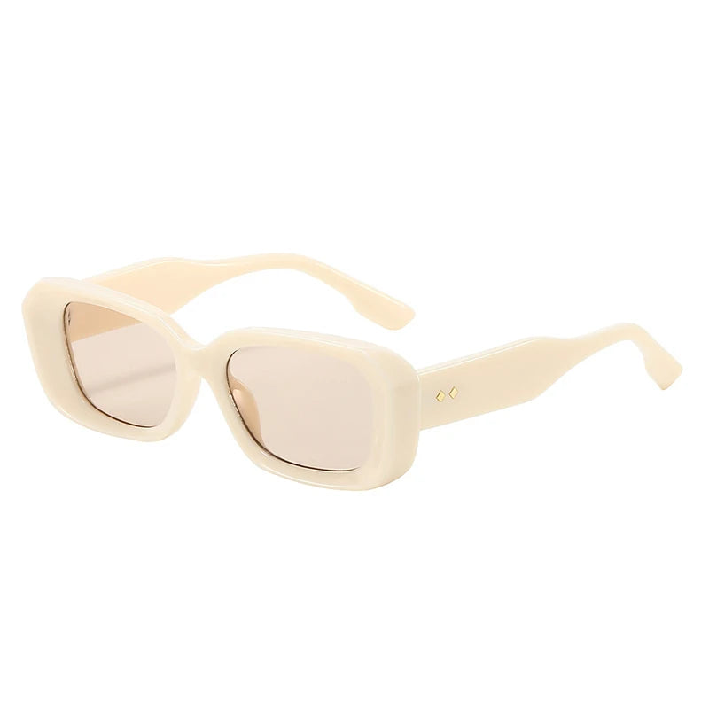 SHAUNA Retro Square Sunglasses Women Fashion Rivets Gradient Shades UV400 Men Green Pink Sun Glasses