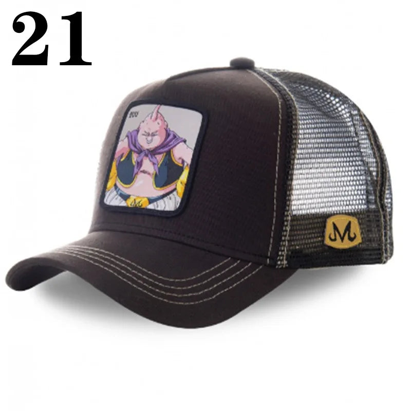 Dragon Ball DRAGONBALL sieťovaná čiapka, kreslená sieťovaná čiapka, pánska a dámska bejzbalová čiapka, módna čiapka s nášivkou, trucker čiapka