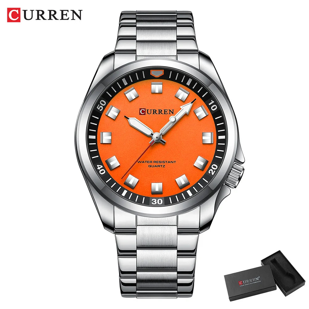CURREN Fashion Men Watch Top Brand Luxury Waterproof Sport Mens Watches Stainless steel Automatic Date Military Wristwatch