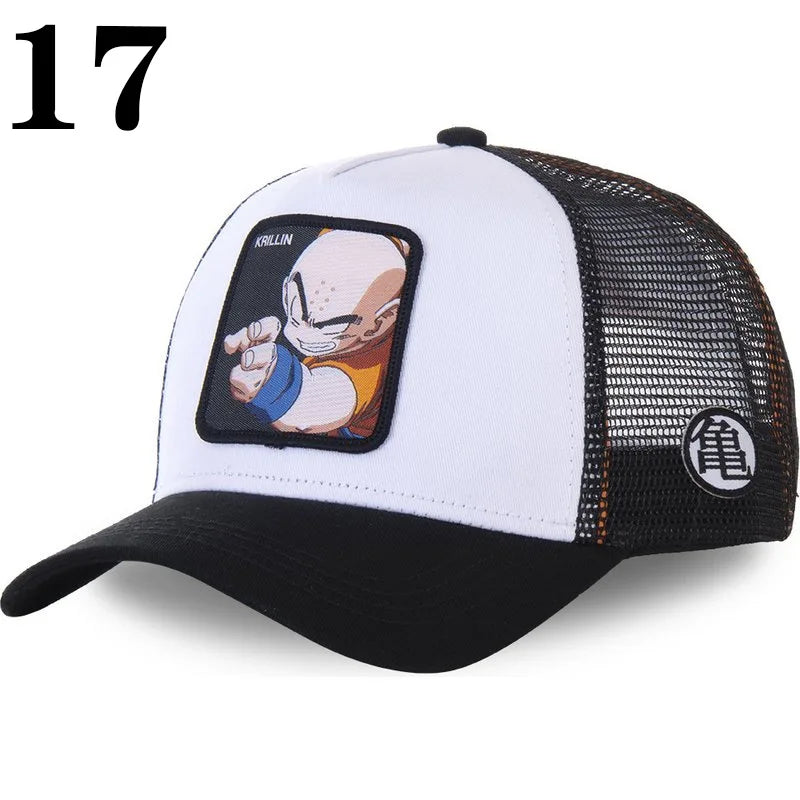 Dragon Ball DRAGONBALL sieťovaná čiapka, kreslená sieťovaná čiapka, pánska a dámska bejzbalová čiapka, módna čiapka s nášivkou, trucker čiapka