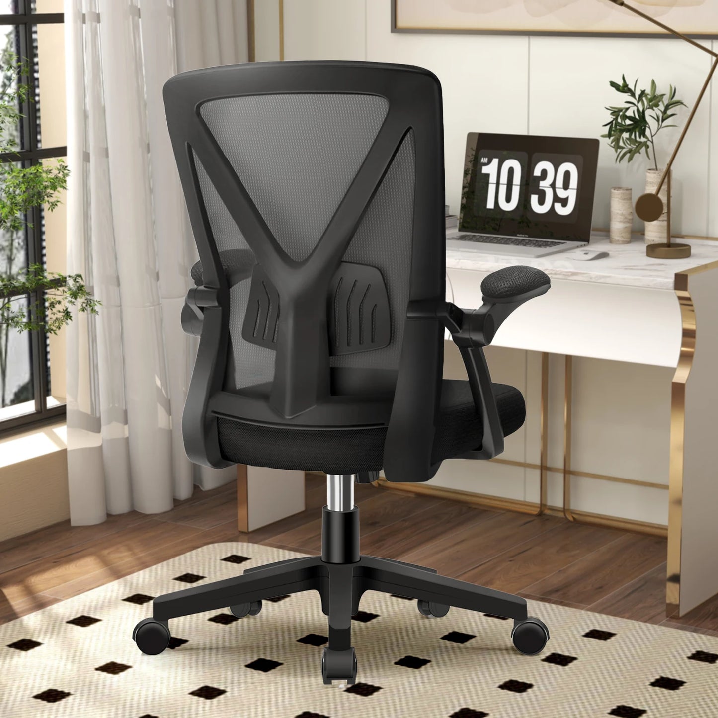 Daccormax Ergonomic Office Chair, Adjustable Lumbar Support, Swivel Heavy-Duty Rolling, Padded Armrests, Multi-Tilt for Relax.