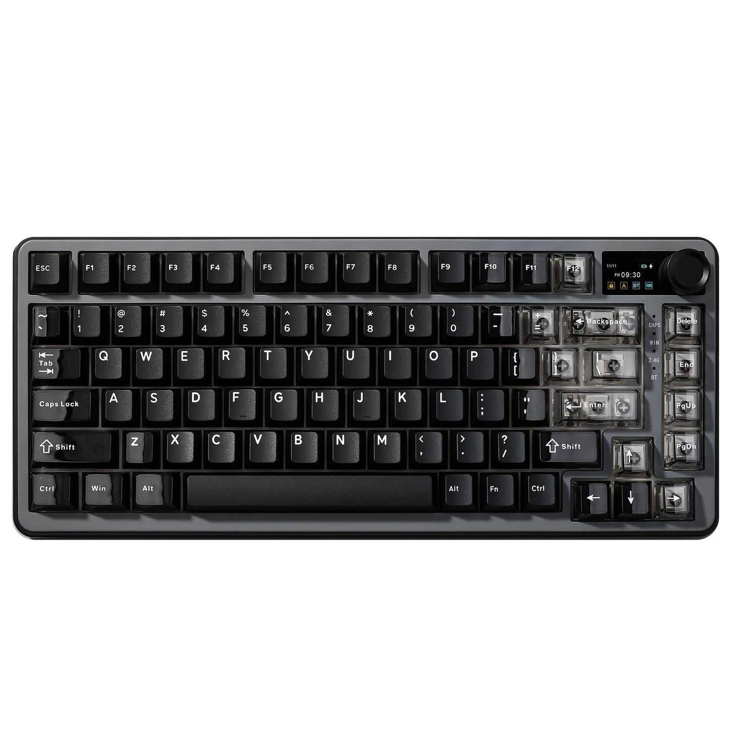 YUNZII B75 PRO MAX Wireless Mechanical Keyboard, QMK/VIA Custom 75% Gaming Keyboard with Screen&Knob, Creamy Sounds for Win/Mac