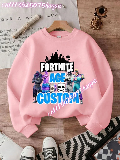 2026 Детски суитшърти с качулка Fortnites, аниме Fortress Night, пролетно-есенни худита за игра, спортно облекло за деца, подарък