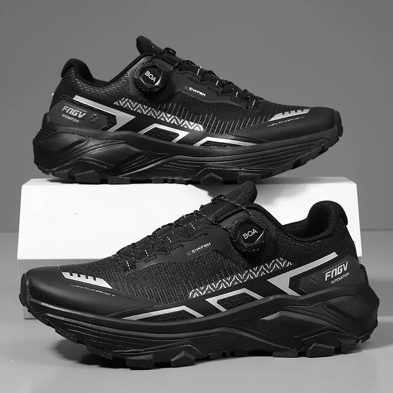 Spring & Summer Men's Running Shoes  Outdoor Hiking,Wear-Resistant Trail Shoes with BOA Closure,Breathable Sports & Casual Style