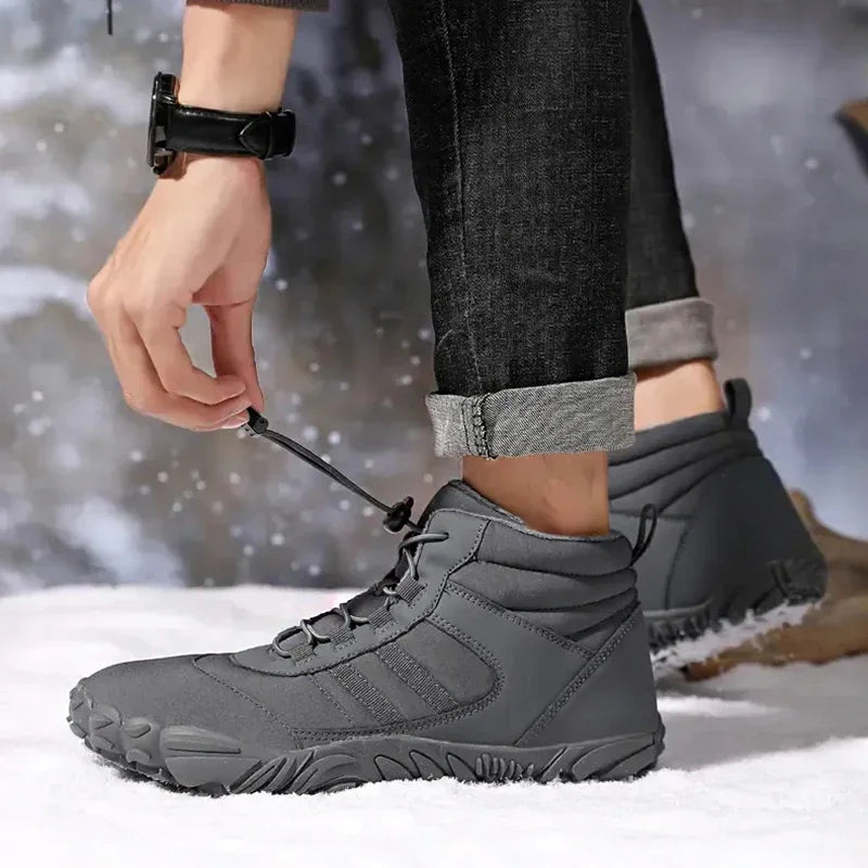 Bottes de randonnée d'hiver pour hommes, chaussures de randonnée imperméables en fourrure, baskets à cheville, chaussures de travail d'extérieur en fourrure, bottes de neige pour femmes, grande taille 47